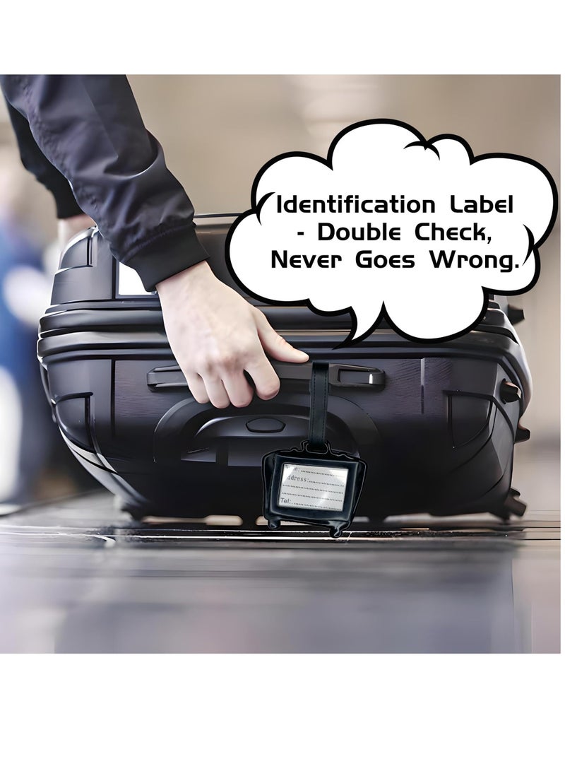 Excefore Silicone Luggage Tag, Luggage Identifier, 2-Pack Suitcase Cute Anime Cartoon Animal Colorful Silicone ID Tags, for Quickly Spot Luggage Tags, for Kids Women Men Girls (Black) - Image 5