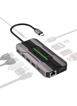 USB C Laptop Docking Station, 13 in 1 USB C Hub Multiport Adapter Dongle with 4K HDMI, 2*USB 3.0&USB 2.0, 1*USB C, VGA, 100W PD Charging, Suit for MacBook - pzsku/ZD7F3A71396A968678C52Z/45/_/1691578550/176b84d6-279e-448d-8de7-f2938d71e086