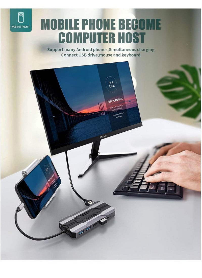 USB C Laptop Docking Station, 13 in 1 USB C Hub Multiport Adapter Dongle with 4K HDMI, 2*USB 3.0&USB 2.0, 1*USB C, VGA, 100W PD Charging, Suit for MacBook