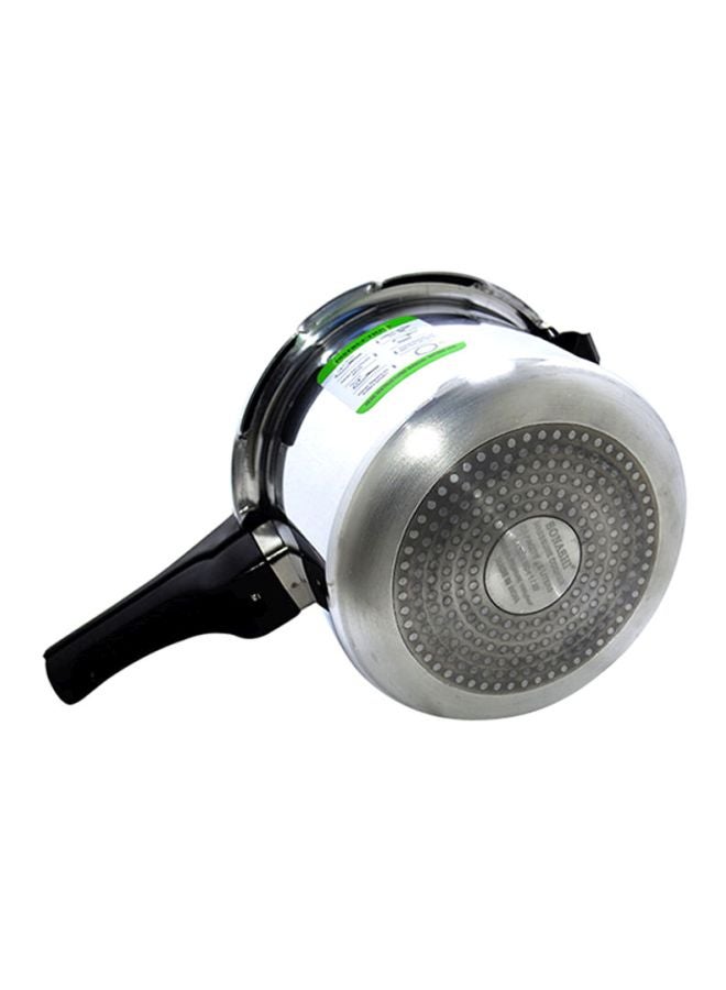 SONASHI AntiSpill Pressure Cooker 5L with Strong Aluminum Body  Extra Strong Lugs with Anti Spill Lid  Heavy Base  Can be used on Gas Stove And Induction Stove Silver/Black 5 Liters SPC-150 Silver/Black 5Liters - Image 3