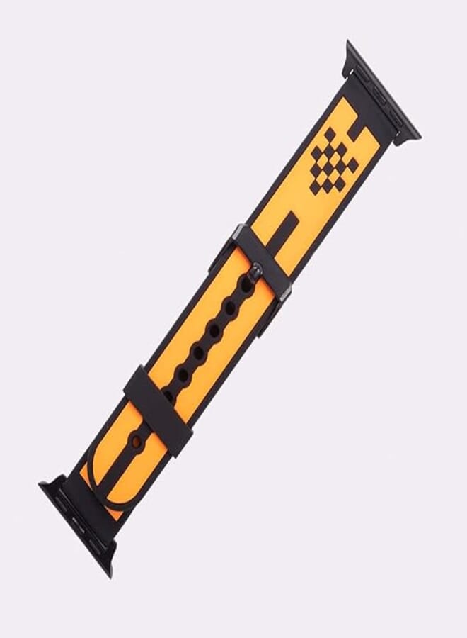 Generic Silicon Waterproof Watch Replacement Strap Compatible For Watch 38MM, 40MM Or 41MM - Black Orange