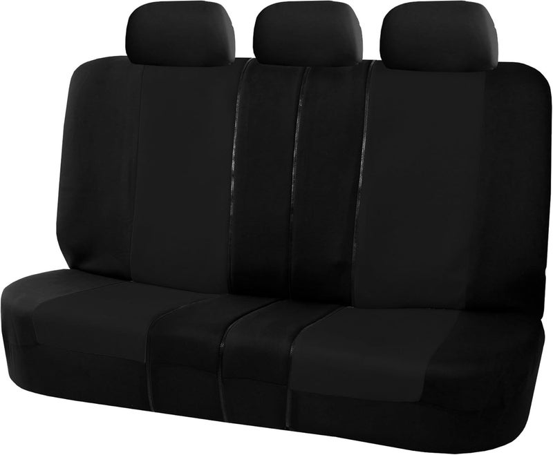 FH Group FB051BLACK013 Black Universal Split Bench Seat Cover (Allow Right and left 40/60 Split, 50/50 Split Fit Most of Vehicle) - Image 1