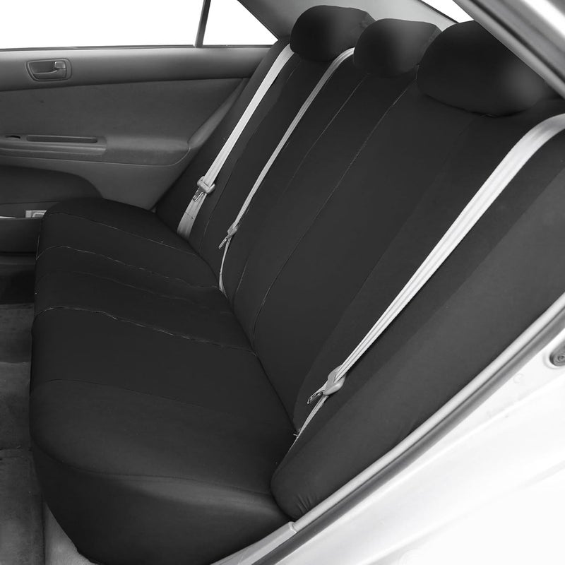 FH Group FB051BLACK013 Black Universal Split Bench Seat Cover (Allow Right and left 40/60 Split, 50/50 Split Fit Most of Vehicle) - Image 4
