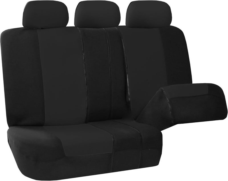 FH Group FB051BLACK013 Black Universal Split Bench Seat Cover (Allow Right and left 40/60 Split, 50/50 Split Fit Most of Vehicle) - Image 2