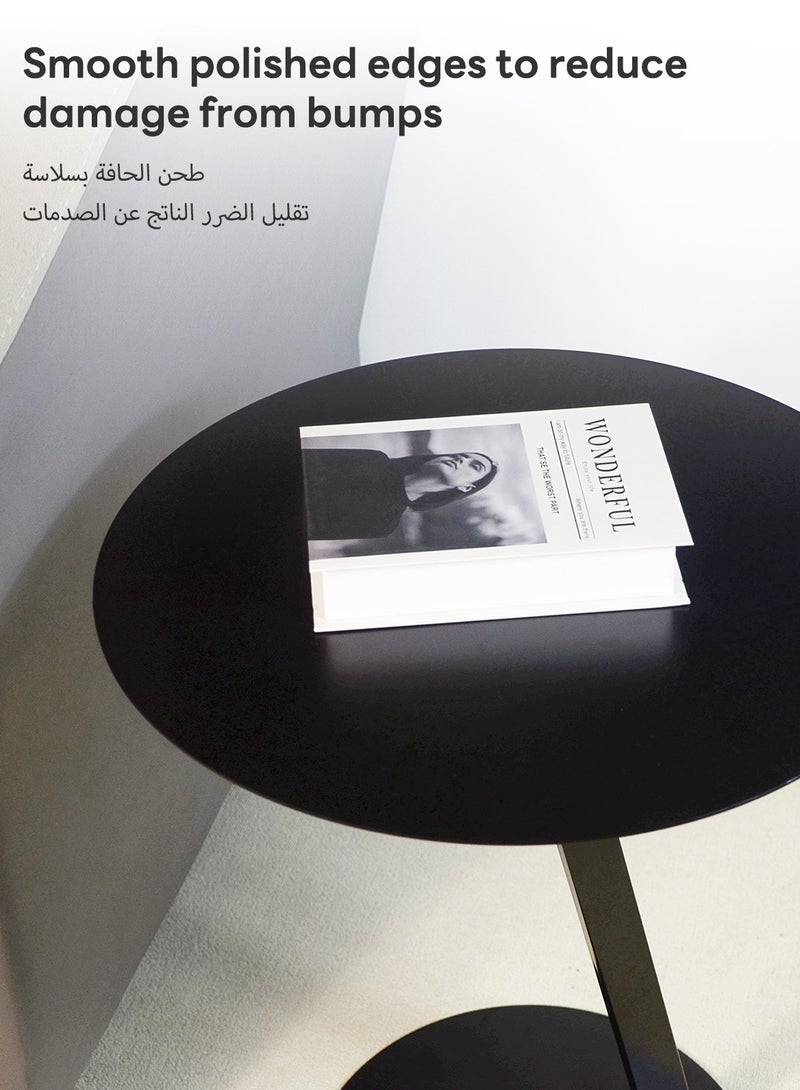 Sharpdo C Shaped Coffee Table, Iron Side Table, End Table,Couch Table,for Living Room Bedside Bathroom Office Snack Coffee Tables, Easy Assembly - Image 4