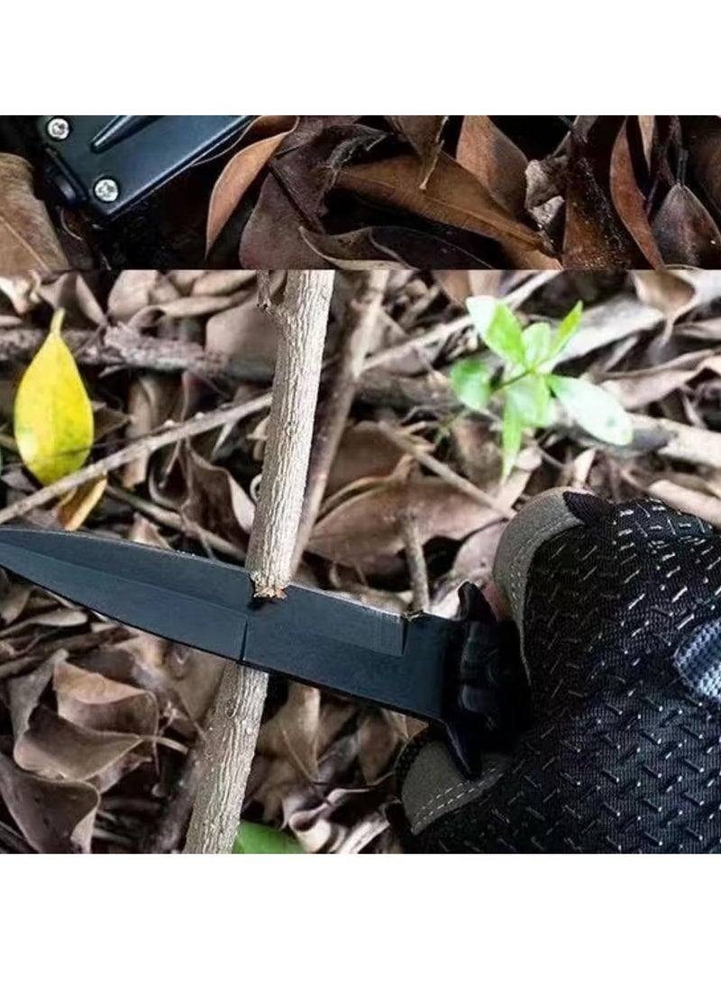 Laravel Multifunctional Stainless Steel Folding Knife All-Steel Portable Outdoor Folding Knife Outdoor Camping Fruit Knife - Image 3