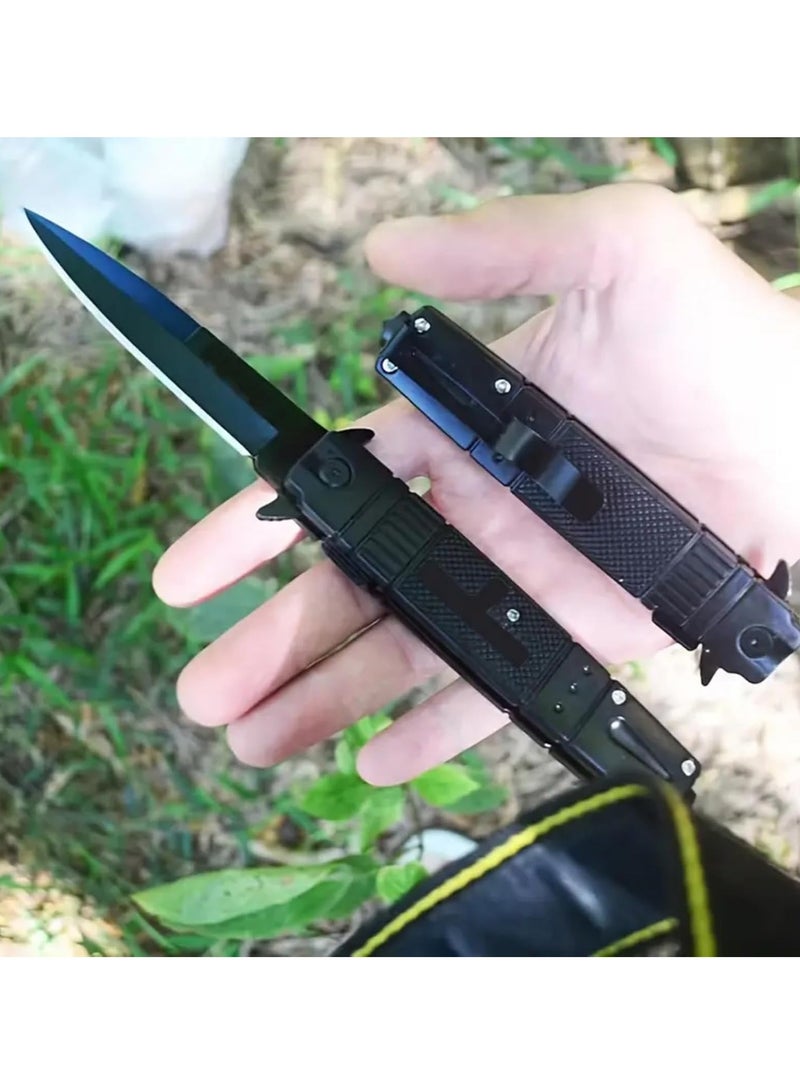 Laravel Multifunctional Stainless Steel Folding Knife All-Steel Portable Outdoor Folding Knife Outdoor Camping Fruit Knife - Image 2