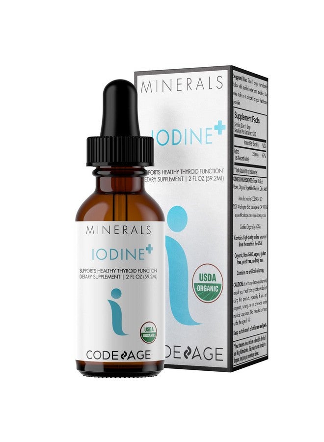 Codeage Usda Organic Iodine Drops 250 Mcg 1+ Year Supply Liquid Iodine Supplement Iodine Drops Solution Pure Clear Iodine Vegan Iodine Liquid Drop 2 Fl Oz - Image 2