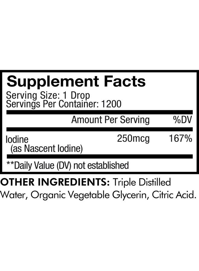 Codeage Usda Organic Iodine Drops 250 Mcg 1+ Year Supply Liquid Iodine Supplement Iodine Drops Solution Pure Clear Iodine Vegan Iodine Liquid Drop 2 Fl Oz - Image 3