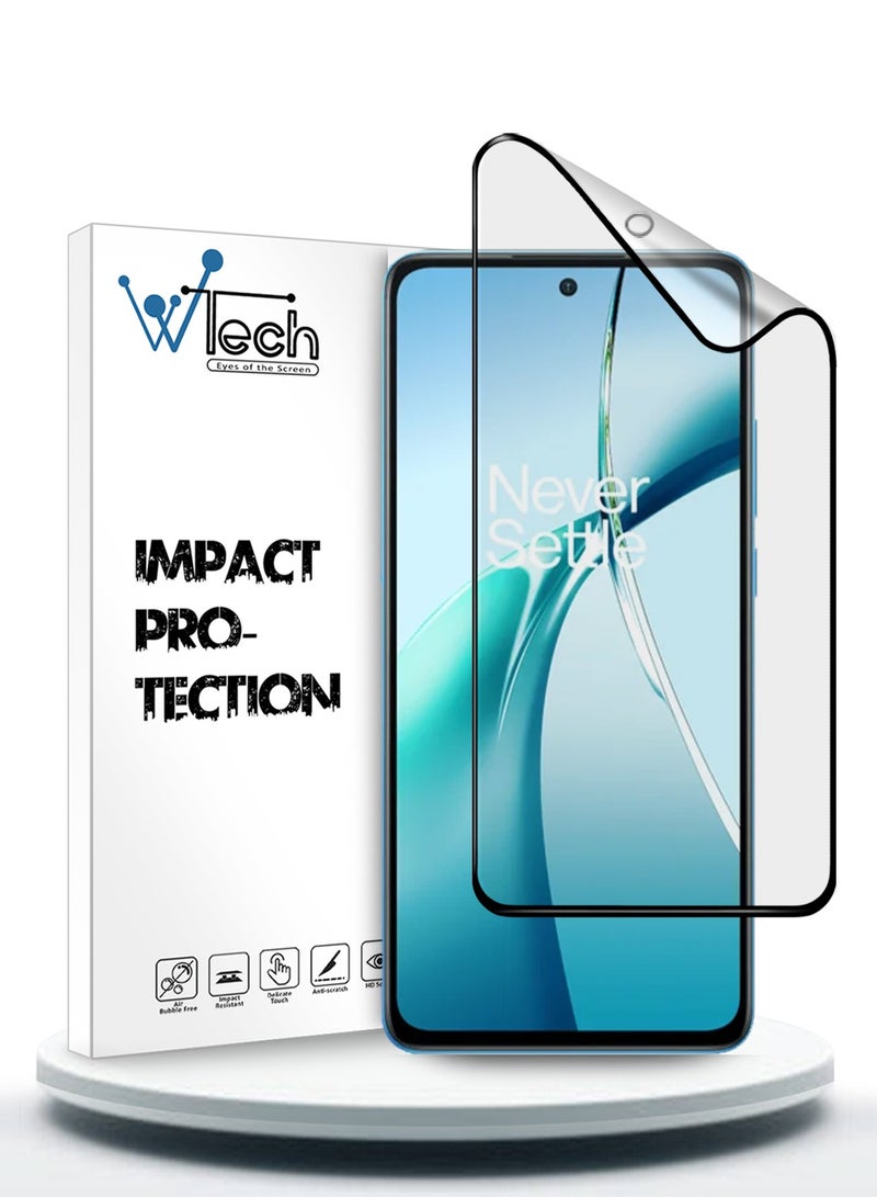 Wtech OnePlus Nord CE4 Lite 5G 2024 Nano Ceramic Full Glue Full Cover Matte Flexible Screen Protector (MSCNMN) - Clear/Black - Image 1