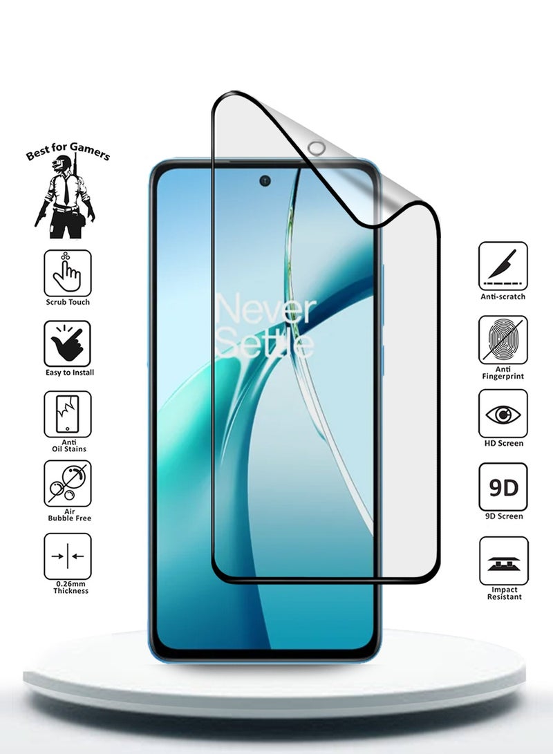 Wtech OnePlus Nord CE4 Lite 5G 2024 Nano Ceramic Full Glue Full Cover Matte Flexible Screen Protector (MSCNMN) - Clear/Black - Image 2