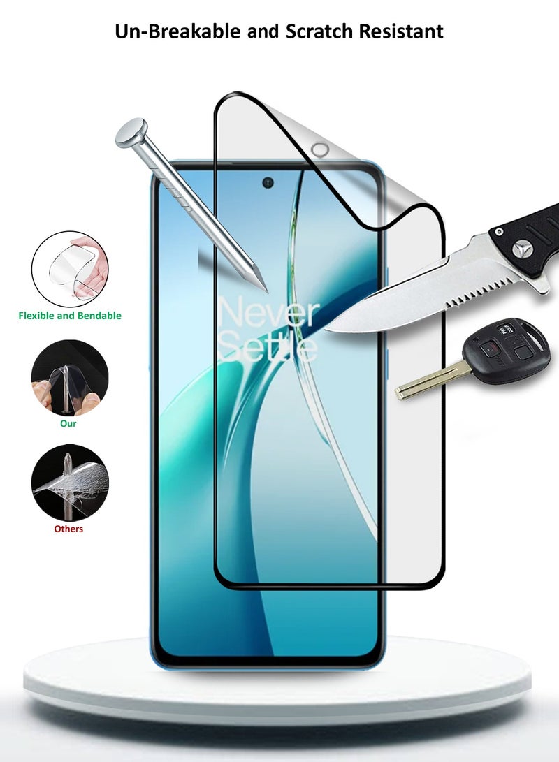 Wtech OnePlus Nord CE4 Lite 5G 2024 Nano Ceramic Full Glue Full Cover Matte Flexible Screen Protector (MSCNMN) - Clear/Black - Image 3