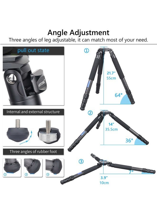 ARTCISE Heavy Duty Bowl Tripod, 10-Layer Carbon Fiber Tripod, AS90C Ultra Stable Camera tripod with 75mm bowl and adapter, 40mm leg tube, max load 88lbs/40kg - Image 5