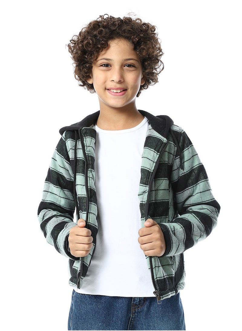 Plaid Padded Hooded Boys Jacket _ Black & Mint Green - pzsku/ZD7F3DA386A5C04E48C3FZ/45/_/1735133910/7636a7d2-0df2-4112-af38-87f0dd9dec67