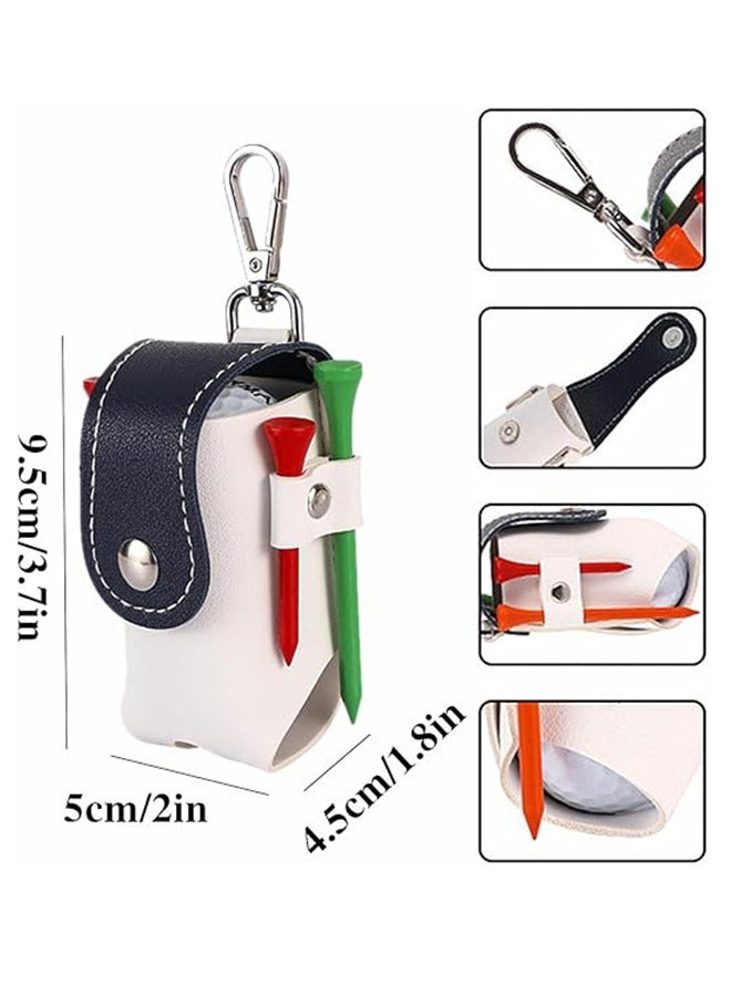 Generic Golf Waist Bag, PU Leather Golf Ball Holder With Clip Portable Golf T-Shirt Bag Golfer Mini Waist Bag For Men Women. - Image 2