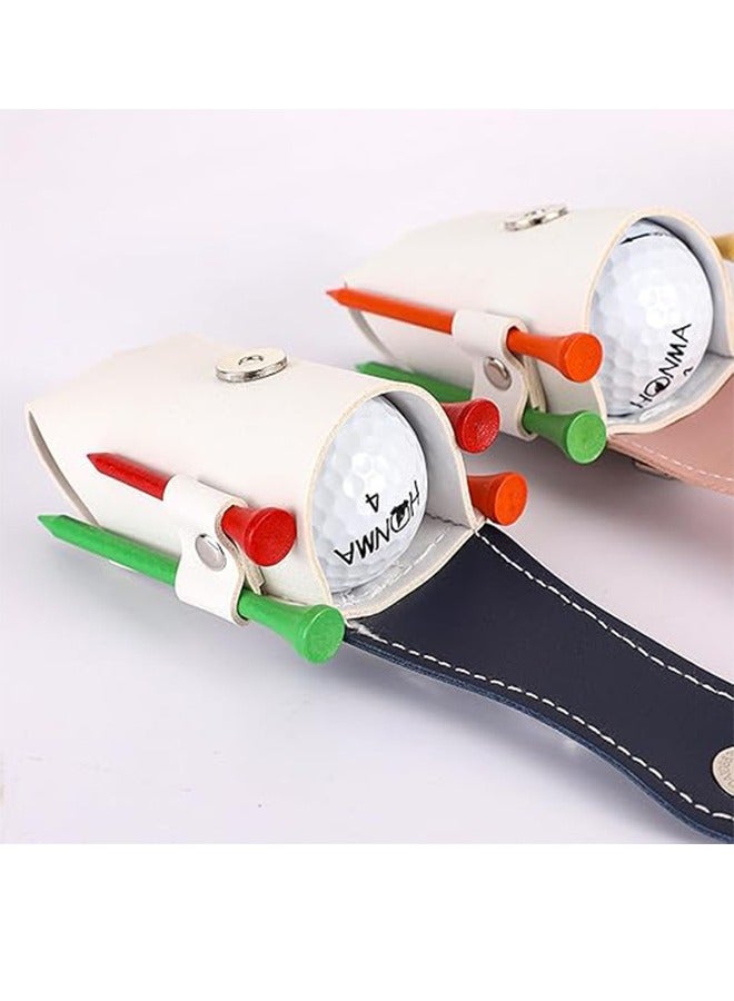 Generic Golf Waist Bag, PU Leather Golf Ball Holder With Clip Portable Golf T-Shirt Bag Golfer Mini Waist Bag For Men Women. - Image 3