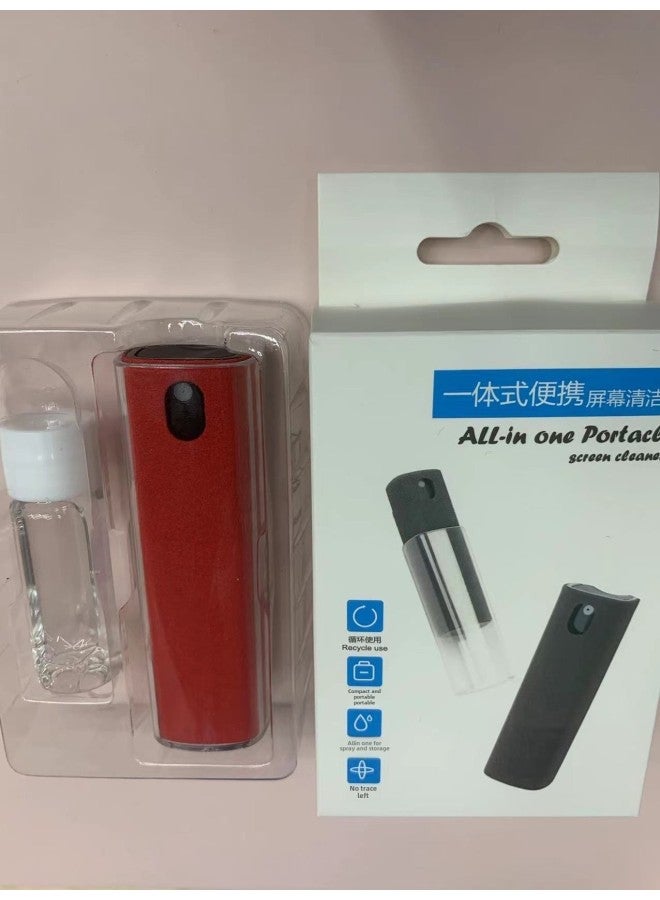 بيوينتي منظف شاشة الهاتف المحمول، جهاز لوحي رقمي، شاشة التحكم المركزية للسيارة، فرشاة تنظيف مخملية فائقة، عبوة إعادة تعبئة 10 مل - اللون: أحمر + مجموعة إعادة تعبئة 10 مل - Image 1