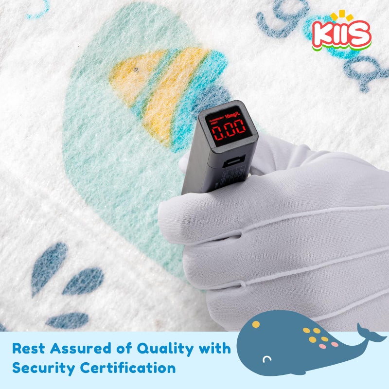 KIIS Disposable Baby Bibs for Baby Boys and Girls - Mess-Free Feeding, Ultra-Soft and Absorbent (20 PCS)(Ocean) - Image 3