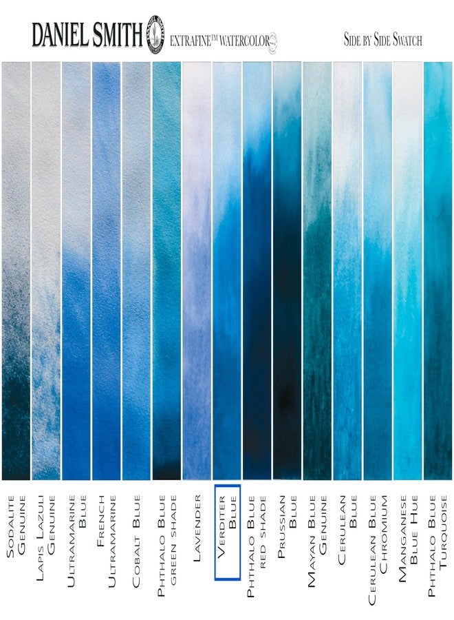 Daniel Smith Extra Fine Watercolor 15ml Paint Tube, Verditer Blue (284600173), 0.5 Ounce (Pack of 1) - Image 4