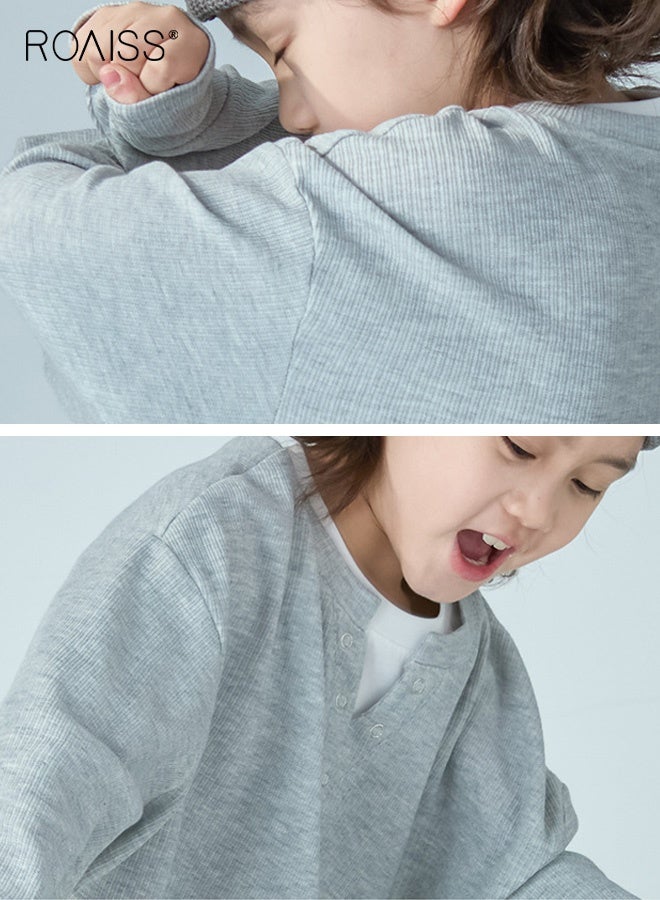 رويس تي شيرت صلب للأولاد بتصميم قطعتين مزيفتين، تي شيرت كاجوال بأكمام طويلة ورقبة مستديرة، قميص كلاسيكي بسيط للأولاد، مناسب للارتداء اليومي والمدرسة والأنشطة الخارجية - Image 4