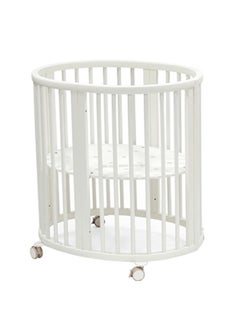 STOKKE Sleepi Minioval Baby Crib0 - 6 Months Height - Adjustable Base, Lockable Swivel Wheels White  - Image 1