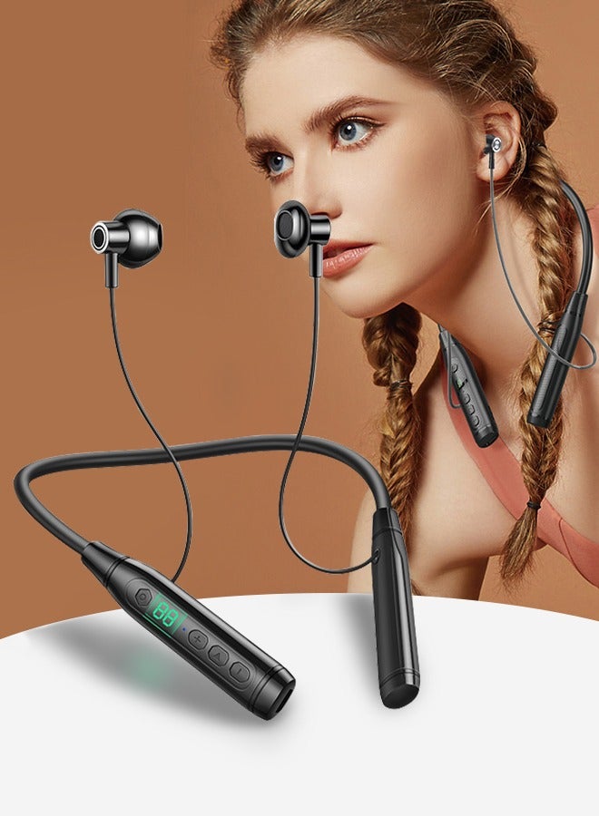 DUNISO Wireless Bluetooth Headphones Wireles Earbuds w/Mic in-Ear Magnetic Neckband Earphone with Battery display, Sweatproof Deep Bass Headset for Home, Traveling, Outdoor, Business Trips  - Image 1