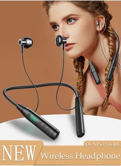 Wireless Bluetooth Headphones Wireles Earbuds w/Mic in-Ear Magnetic Neckband Earphone with Battery display, Sweatproof Deep Bass Headset for Home, Traveling, Outdoor, Business Trips