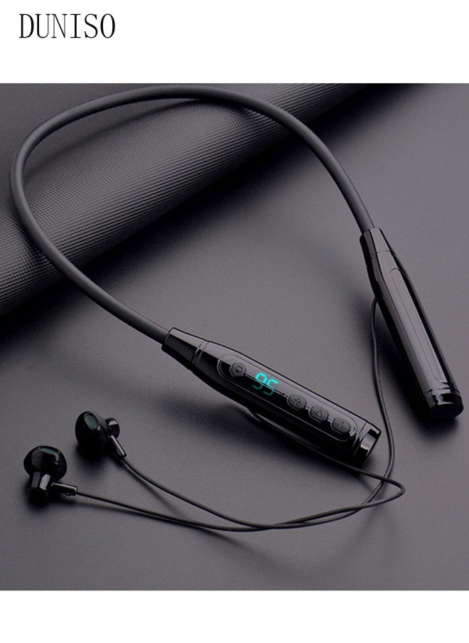 DUNISO - Wireless Bluetooth Headphones Wireles Earbuds w/Mic in-Ear Magnetic Neckband Earphone with Battery display, Sweatproof Deep Bass Headset for Home, Traveling, Outdoor, Business Trips - Image 1