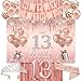 jenlion 13th Birthday Decorations for GirlsBannerBackdrop its my 13th Birthday Sash Sweet Rhinestone Tiara CrownBalloons - Image 2