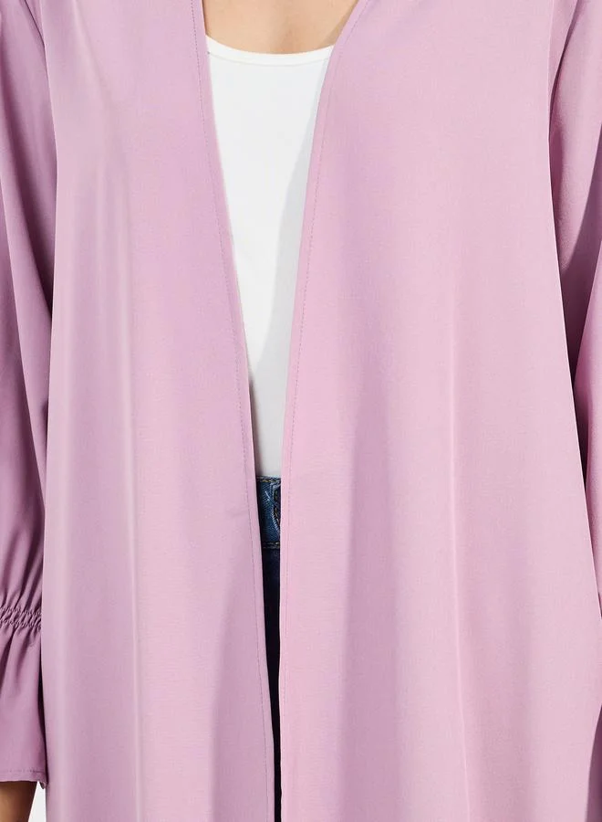 Styli Oversized Maxi Kimono with Frill Cuff