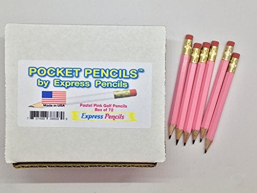 Express Pencils Half Pencils with Eraser - Golf, Classroom, Pew - Hexagon, Sharpened, #2 Pencil, Color - Pastel Pink, Box of 72 Golf Pocket Pencils TM - Image 3