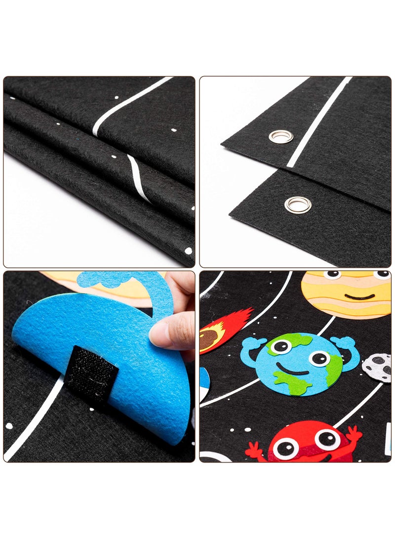 SYOSI 30Pcs Outer Space Felt Story Board Set Solar System Universe Storytelling Flannel Interactive Play Reusable Wall Hanging Gift for Boys Girls Without Letters - Image 3