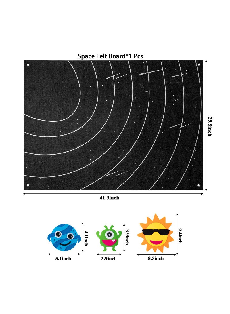 SYOSI 30Pcs Outer Space Felt Story Board Set Solar System Universe Storytelling Flannel Interactive Play Reusable Wall Hanging Gift for Boys Girls Without Letters - Image 2
