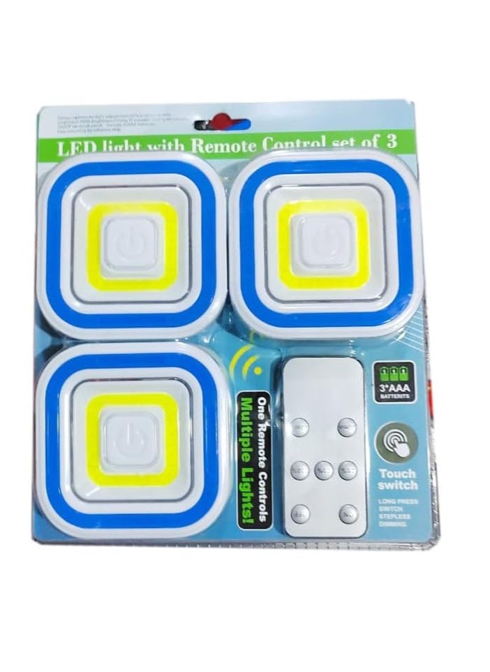Generic Triple flashlight Spot With Remote For Emergency And Decoration, Multi Use In Home, Office And Rests - 3 Pieces, White  - Image 1
