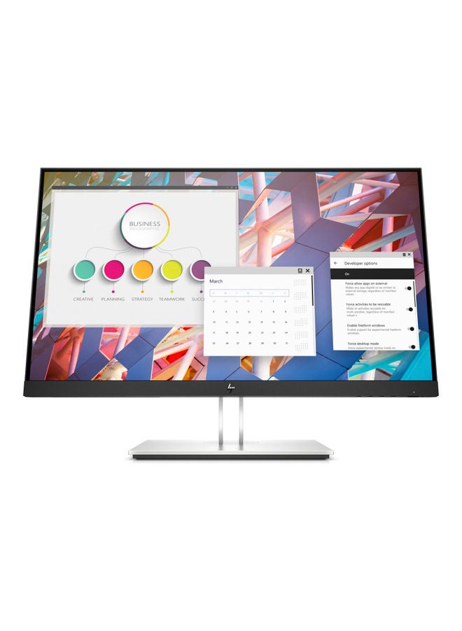 HP شاشة اتش بي E24 الجيل الرابع (23.8 بوصة) مضادة للتوهج عالية الدقة بالكامل (1920 × 1080) ، NTSC 72٪ / IPS ، ارتفاع قابل للتعديل فضي / أسود - Image 1