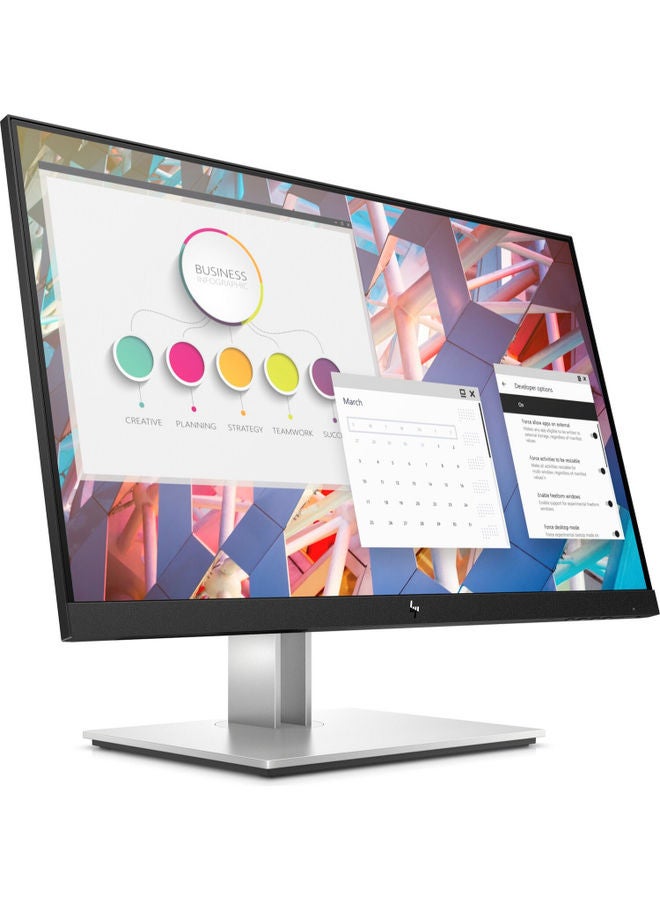 HP شاشة اتش بي E24 الجيل الرابع (23.8 بوصة) مضادة للتوهج عالية الدقة بالكامل (1920 × 1080) ، NTSC 72٪ / IPS ، ارتفاع قابل للتعديل فضي / أسود - Image 2