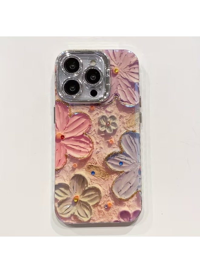 Temu A full-coverage portable lens case with a colorful floral design, a stylish and modern new design of the highest quality, an advanced protective case for complete drop protection, a creative personalized shell for iPhone 13 Pro - Image 1