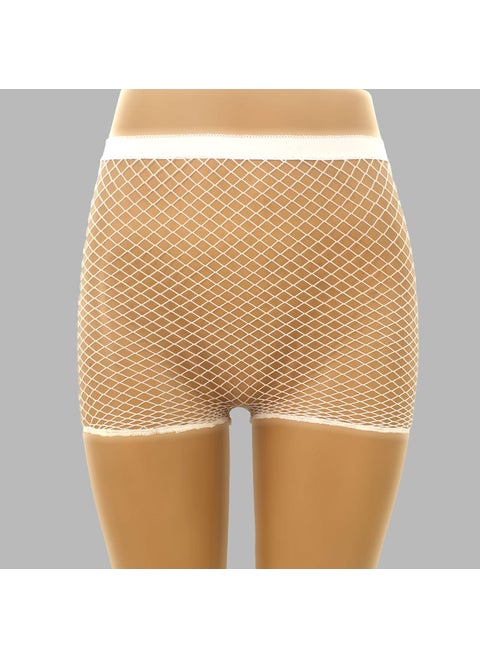 Breathable Mesh Red Boyshorts for Women white middle net