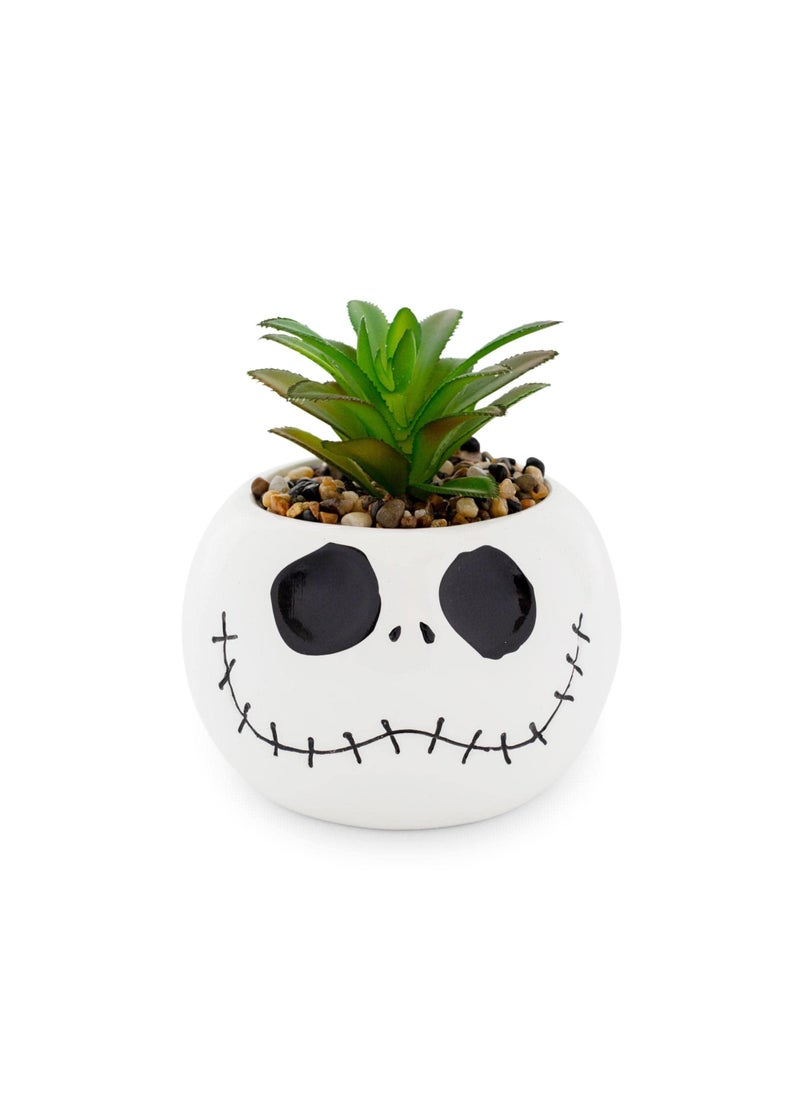 Silver Buffalo Silver Buffalo Disney Nightmare Before Christmas Jack Skellington Decorative Artificial Faux Greenery Plant in Ceramic 
