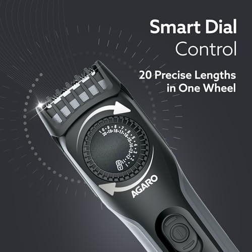 AGARO Beard Trimmer MT2525, Cordless ElectricBeard_Trimmer with Precision Dial, USB Rechargeable, 20 Length Settings Mustache Trimmer for Mens Gifts - Image 3