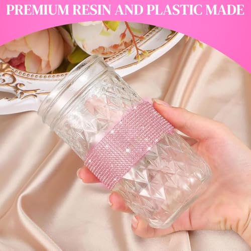 MAYCREATE® 1Roll Self Adhesive Crystal Rhinestone Ribbon Diamond Bling Tape, Rhinestones Strips Sticker for Arts Crafts Wedding Birthday Party DIY Event Car Phone Decoration, Pink - Image 4