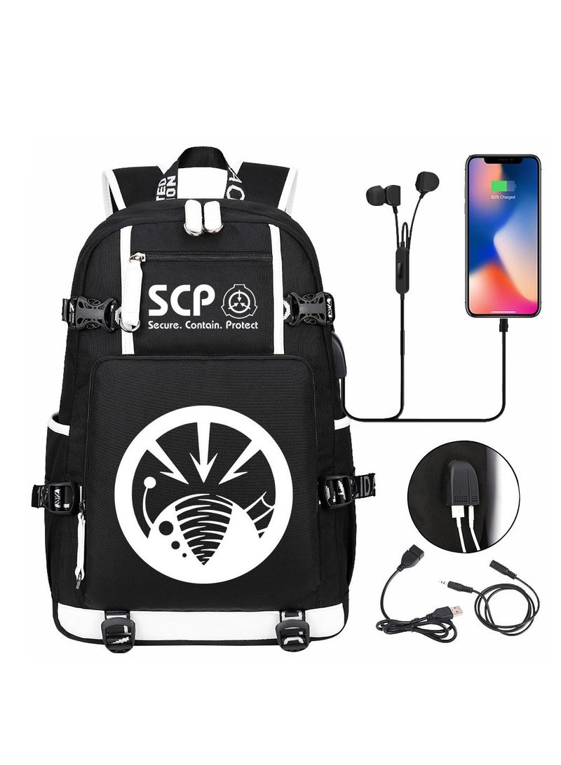USB Print Youth Casual Travel Backpack