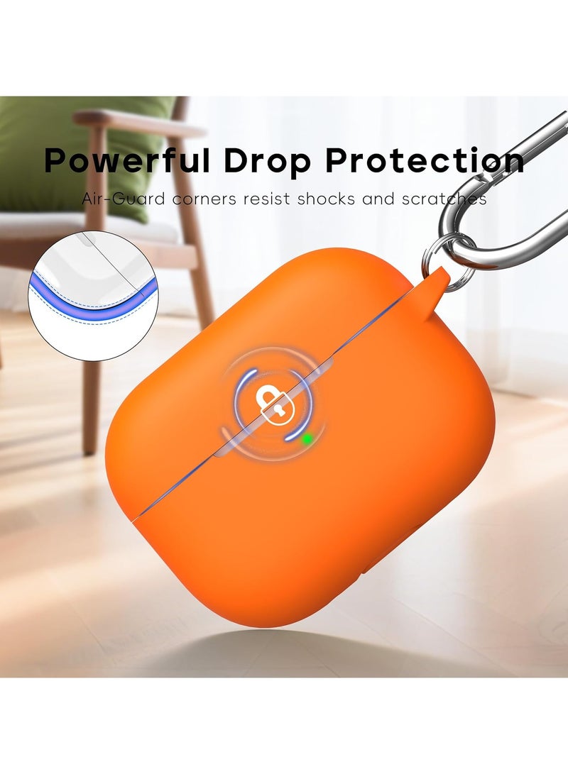 أكاليكس حافظة AirPods Pro 3 (2025)، غطاء حماية ناعم من السيليكون متوافق مع Apple AirPods Pro الجيل الثالث (كابل USB-C)، (برتقالي) - Image 3