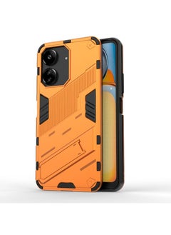 HuHa Case Cover For Xiaomi Redmi 13C 5G / 4G Global Punk Armor 2 in 1 PC + TPU Phone Case with Holder Orange 