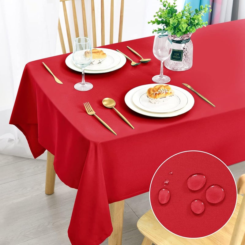 DWCN مفرش طاولة دائري من بلون البيج، مقاس 180 سم، مقاوم للبقع، قابل للغسل، مفرش طاولة مقاوم للماء لغرفة الطعام، الحديقة، الحفلات، ال��عراس أو المنزل - Image 1