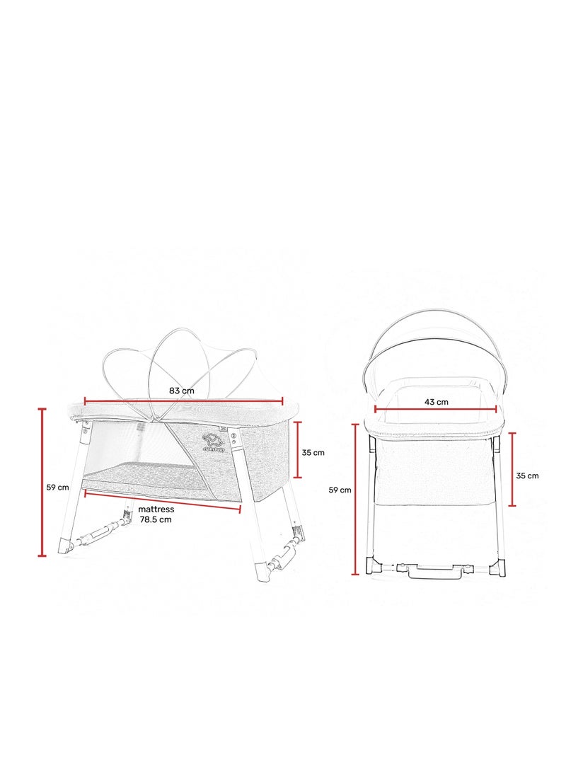 إلفي بيبي سرير أطفال بخاصية الاهتزاز مزود بناموسية - Image 5