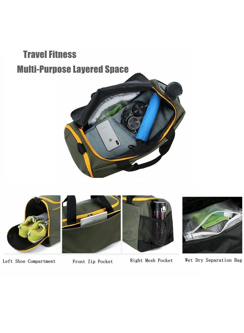 Cool Baby COOLBABY Men's And Women's Travel Duffle Bag Gym Bag With Shoe Compartment Gym Bag With Wet Towel Waterproof Pocket For Travel Outdoor Workout Overnight And Weekend - Image 3