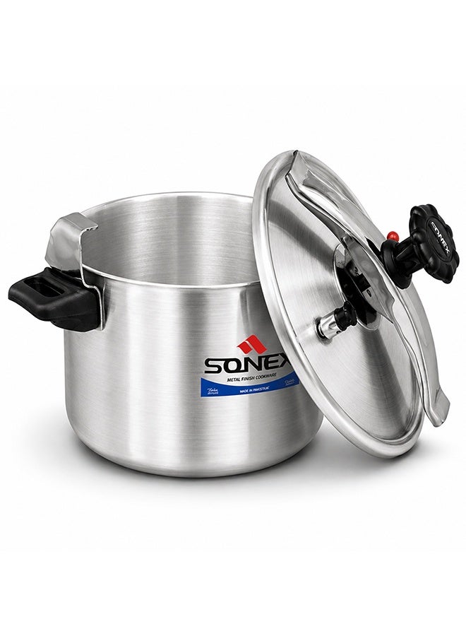 SONEX Classic Aluminium Pressure Cooker 9 Liter (27 cm), Heavy Duty Metal Finish Cooker, Large Family Size, Inner Lid Locking System, Fast & Even Cooking, Ideal for Biryani & Batch Cooking - Image 3