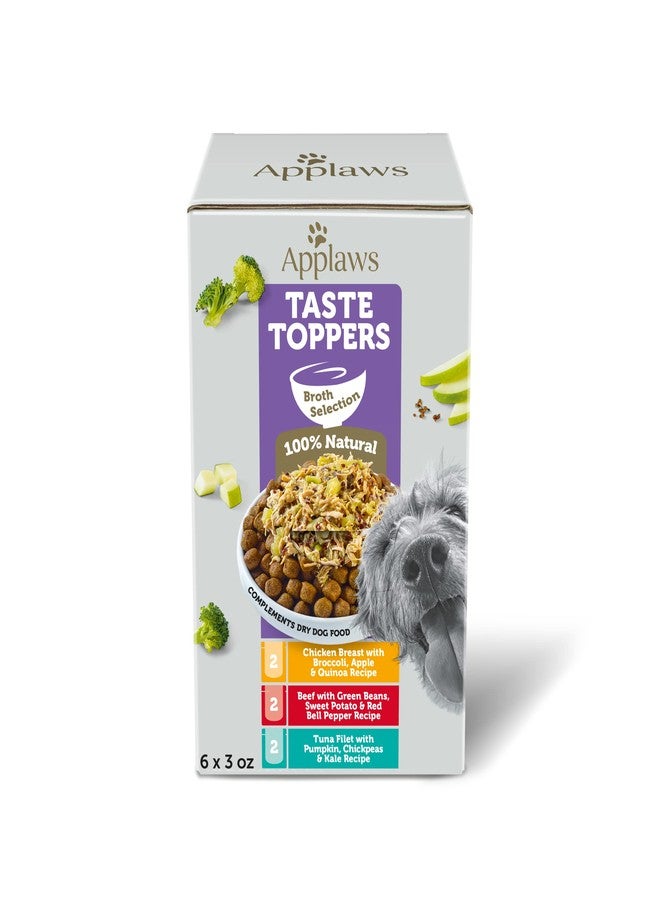 آبلاوس إضافات أبلاوز للنكهة، إضافات طعام الكلاب الخالية من الحبوب، مكونات محدودة، تشكيلة متنوعة في مرق (6 أكياس × 3 أونصة) - Image 1