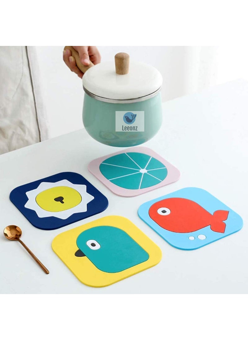 Leeonz Leeonz Table Mat, Silicone Placemats Heat Resistant Insulation Pad Table Placemat for Dining Table for Restaurant, Color May Vary (Set of 4)  - Image 2